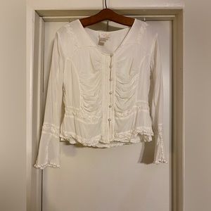 Soft surroundings white button down blouse